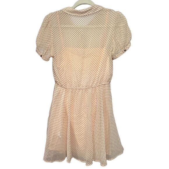 Forever 21 Womens Sz M Blush Shirt Dress Pin Up Retro Button Up Lined Polka Dot - Picture 5 of 9